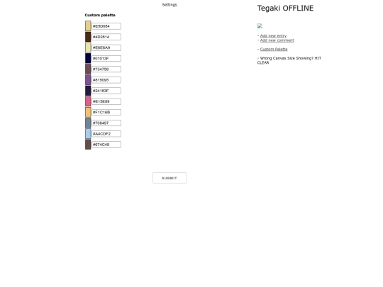 tegaki/settings screenshot