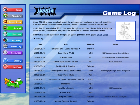 gamelog screenshot