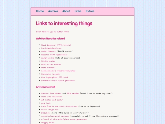 links screenshot