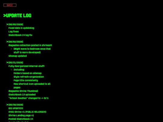Updatelog screenshot