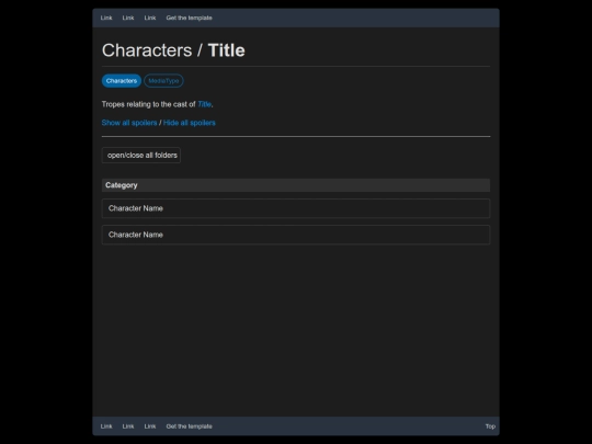 collections/ocs/characters screenshot