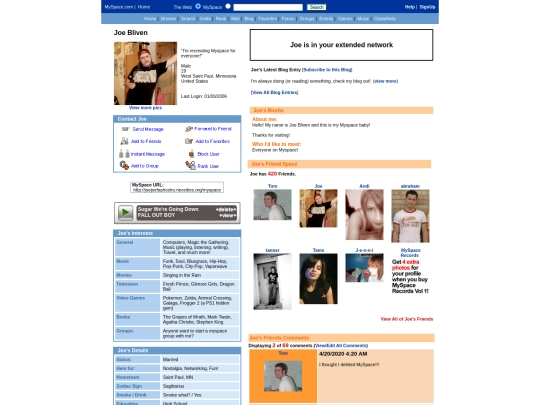 myspace screenshot