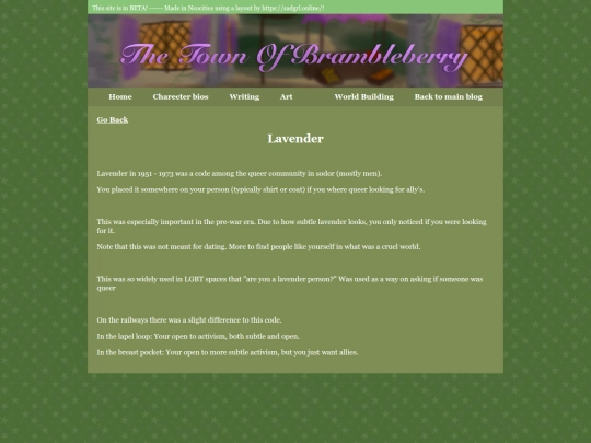 Town of brambleberry/writing/template screenshot