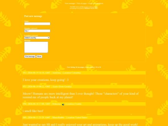 guestbook screenshot
