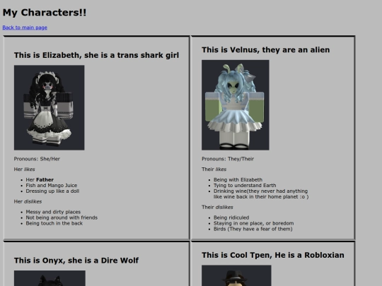 Characters screenshot