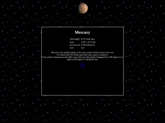 space/planets/mercury screenshot