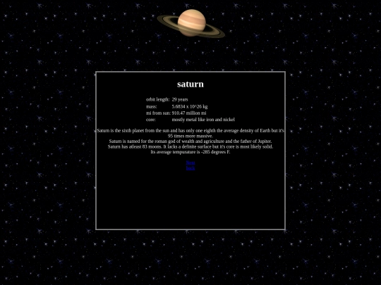 space/planets/saturn screenshot