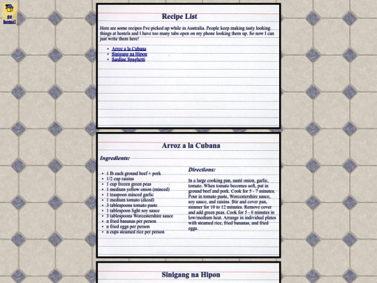 recipeArchive screenshot