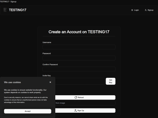signup screenshot