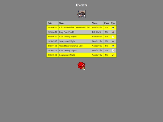 events screenshot