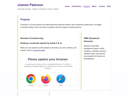 projects screenshot