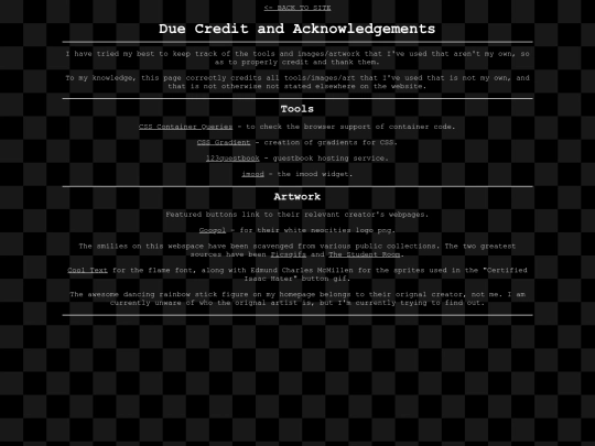 acknowledgements screenshot