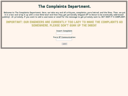 complaints screenshot