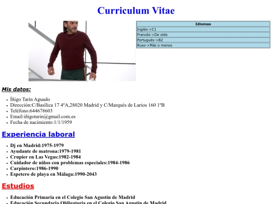 pracs/curriculumvitae screenshot