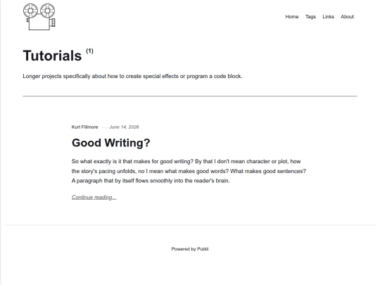 tags/tutorials screenshot
