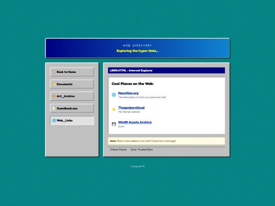 links screenshot