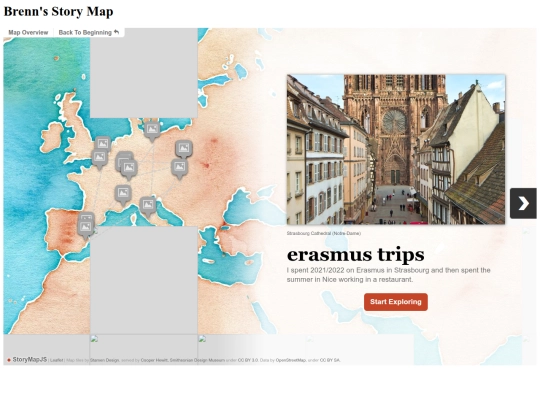 ErasmusTrips/StoryMap screenshot