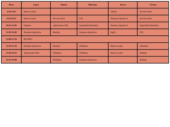 horario screenshot