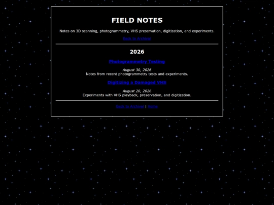 fieldnotes screenshot