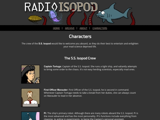 Radio-Isopod/characters screenshot
