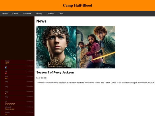 Percy Jackson Portal/Campchat screenshot