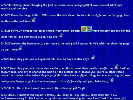 updates screenshot