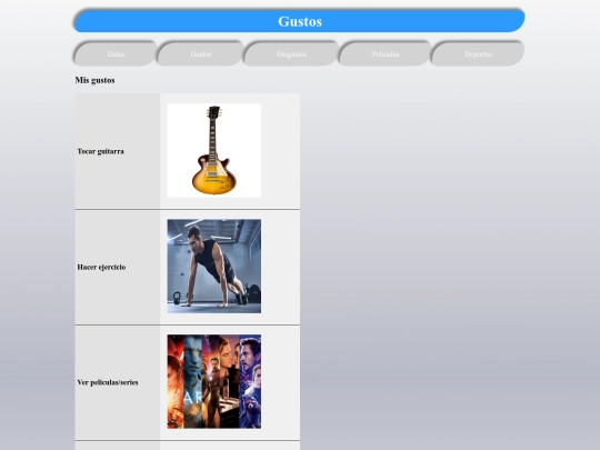 web personal/gustos screenshot