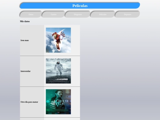 web personal/peliculas screenshot