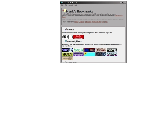 links screenshot