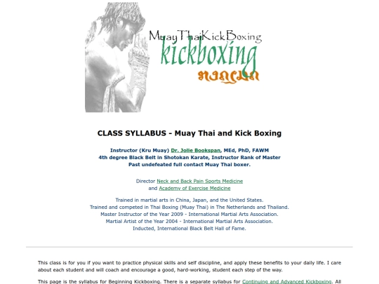 KickBoxSyllabus screenshot