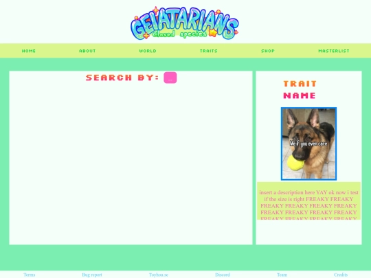traits screenshot