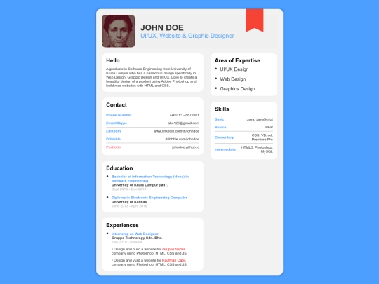 resume screenshot