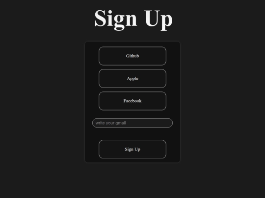 signup/html screenshot