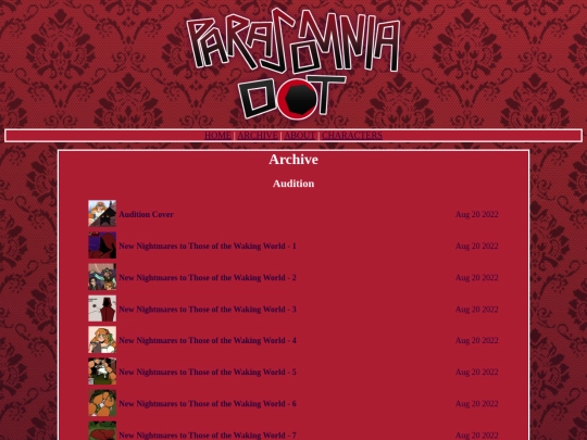 Parasomnia OCT/archive screenshot