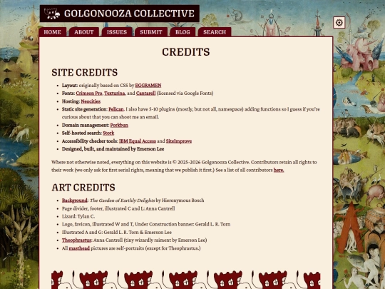 pages/credits screenshot