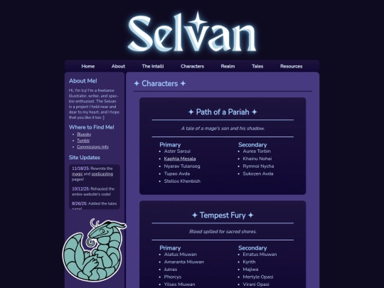 Characters/CharacterList screenshot