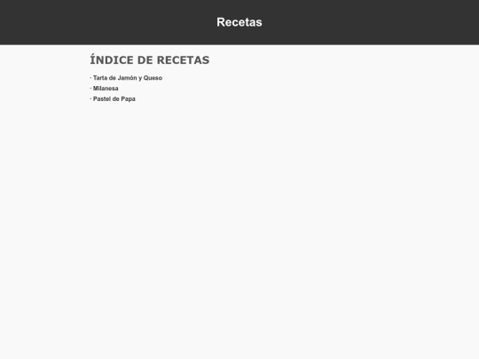 recetario screenshot