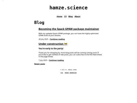 blog/page/1 screenshot