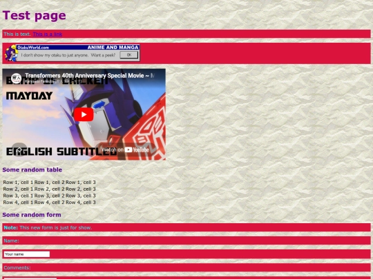 test screenshot