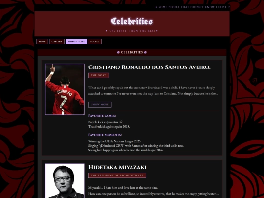 celebrities screenshot
