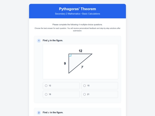 pythagorasexercise screenshot