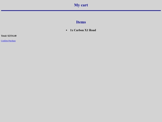 Bussadori Bike Website/Cart screenshot