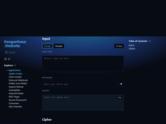 applications/cipher-codex screenshot