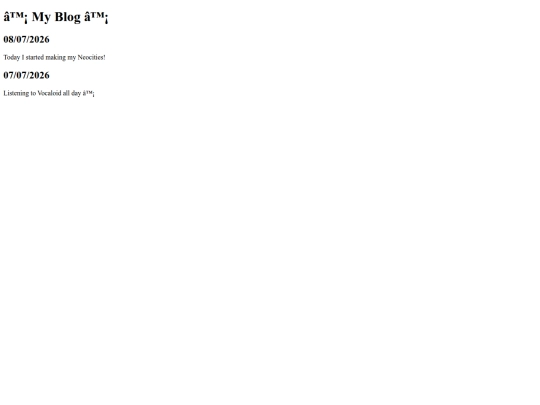 Blog screenshot