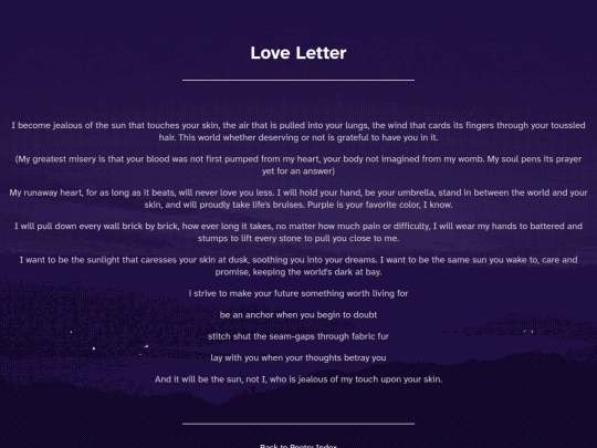library/poetry/loveletter screenshot