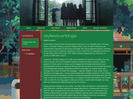 writings screenshot