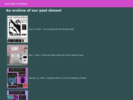past_shows screenshot