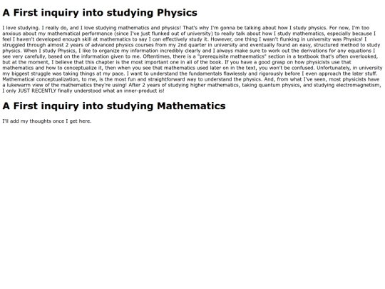 AFirstInquiryIntoStudyingMathematicsAndPhysics screenshot