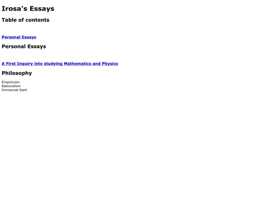 IrosasEssays screenshot