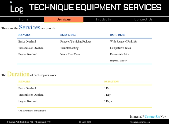 Services screenshot